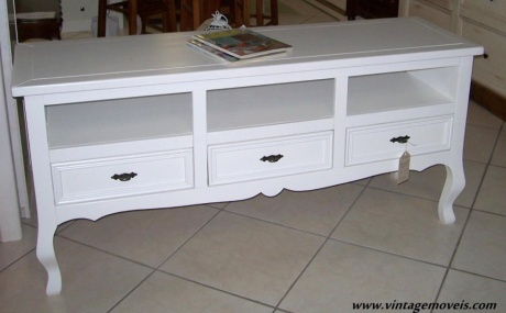 Rack Luis Felipe 03 gavetas Branco Laqueado (1,50L x 0,46P x 0,70A)